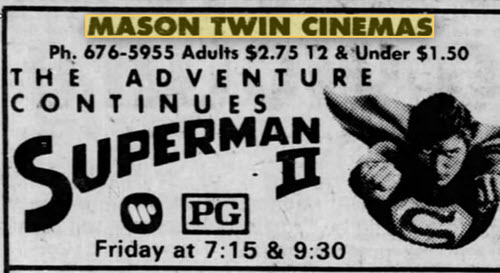 Mason Twin Cinema (Plaza Cinema 1 and 2) - Listing From Aug 21 1981 (newer photo)